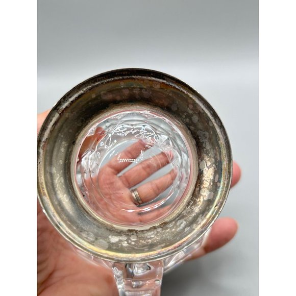 Val St Lambert Cut Crystal Creamer Silver Plate Made in Italy Crystal " Nicole" - Picture 7 of 12